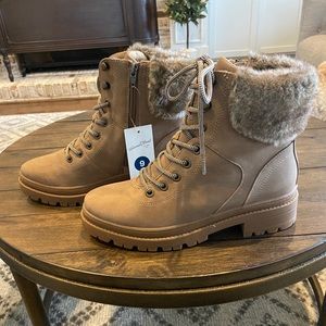 NWT Universal Thread military style boots in taupe